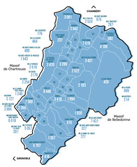 carte territoire gresivaudan avec nb habitant